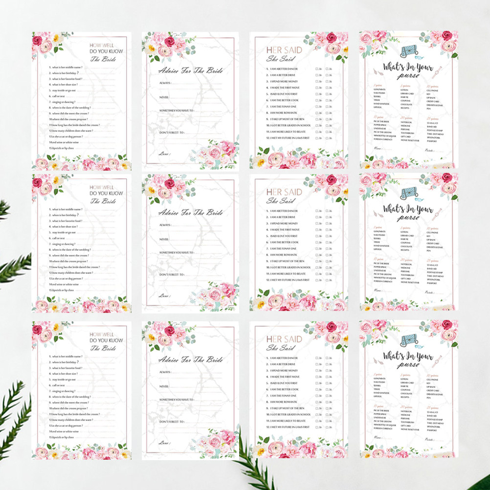 Party Games Bridal Shower - 48 Kartu Permainan untuk Pesta Lajang,