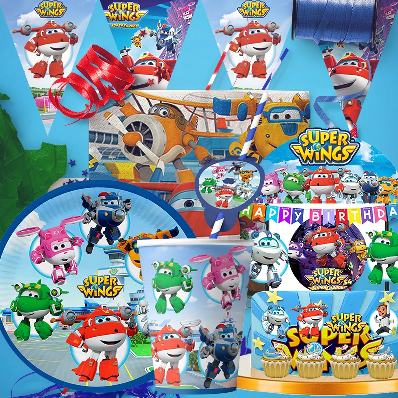 Party Games Bridal Shower - Perlengkapan Pesta Tema Super Wings Kartun,