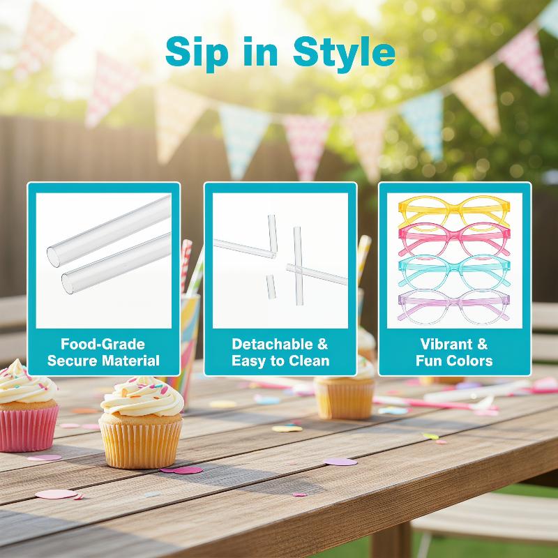 Party Games Kids Birthday - 5 Buah Sedotan Minum Berbentuk Kacamata