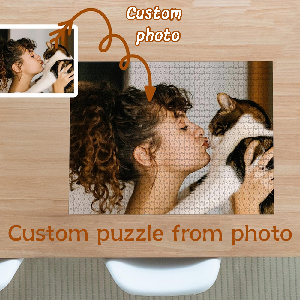 Party Games Christmas - Puzzle Kayu Gambar Pribadi 35/300/500/1000pcs Foto