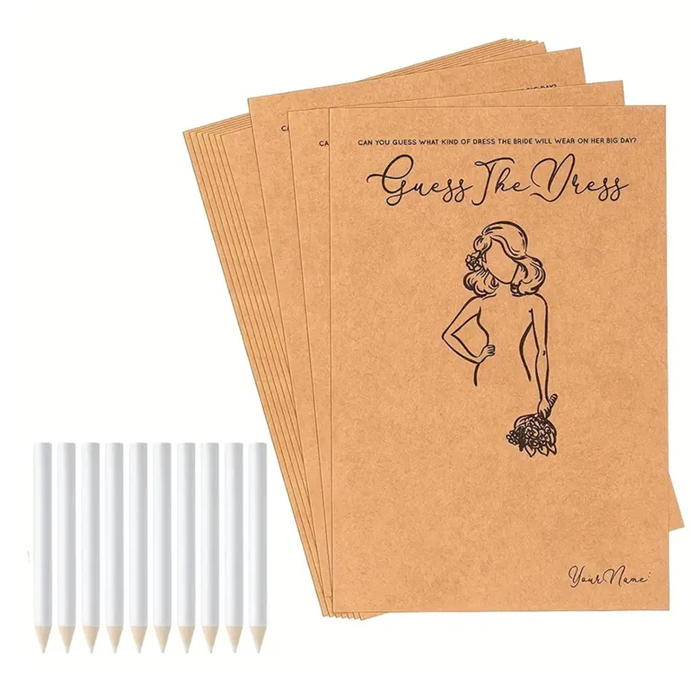 Party Games Bridal Shower - Runto 10Set Kartu Permainan Tebak Gaun