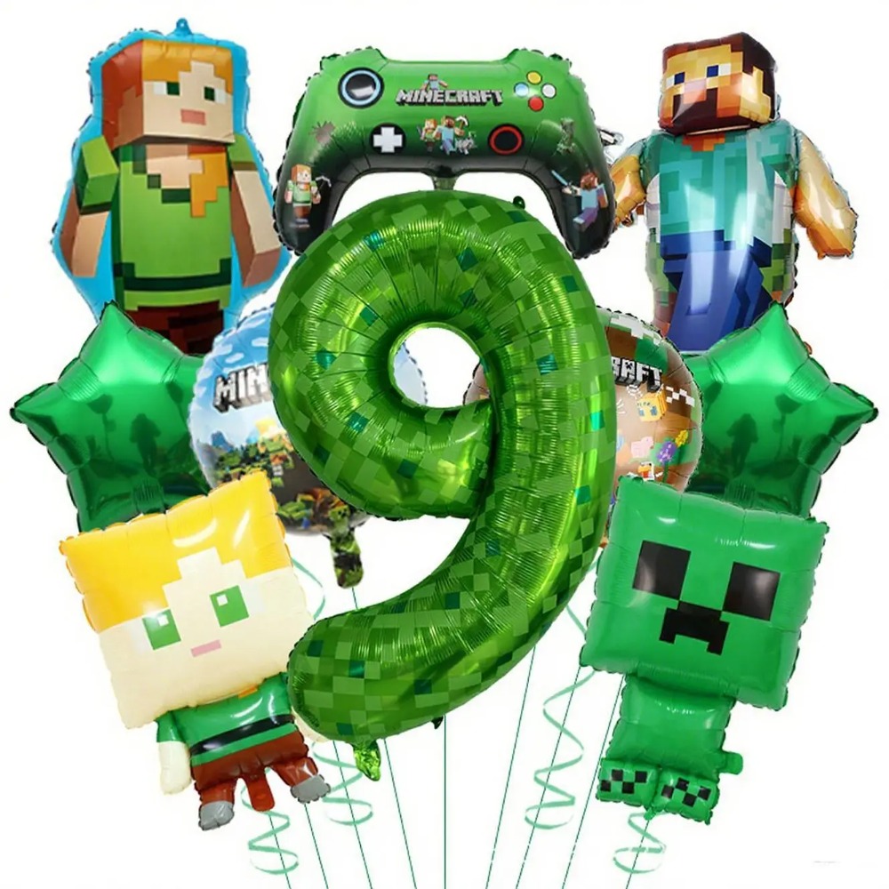 Balon Foil Aluminium Gaya Mine - Party Games Minecraft ulasan dan harga