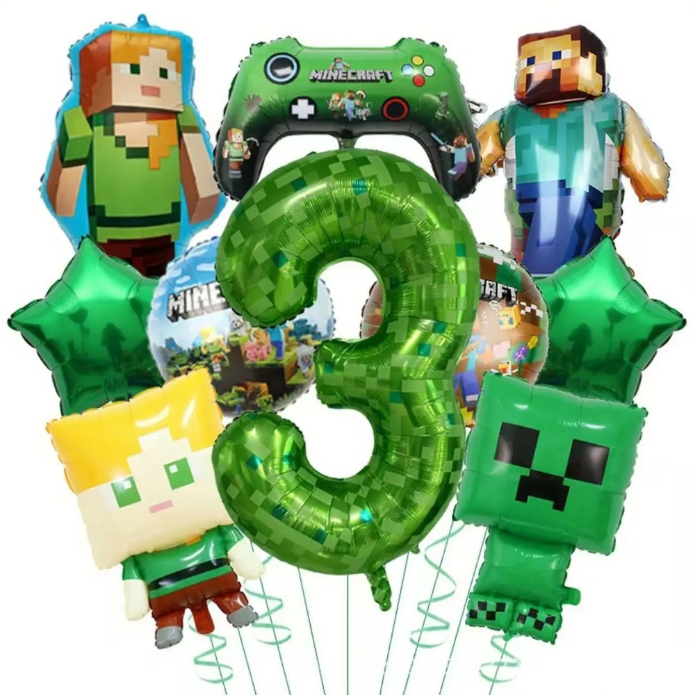 Balon Foil Aluminium Gaya Mine - Party Games Minecraft ulasan dan harga