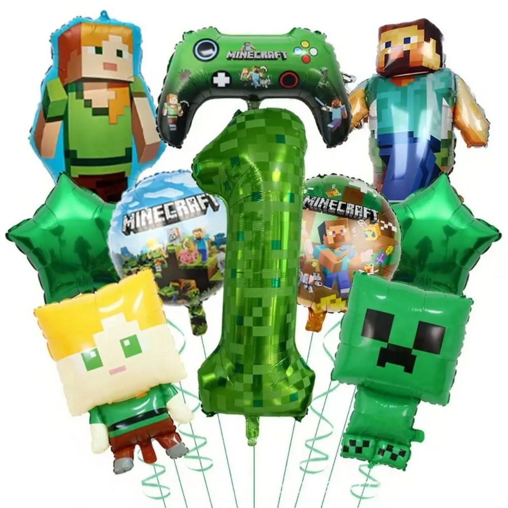 Balon Foil Aluminium Gaya Mine - Party Games Minecraft ulasan dan harga