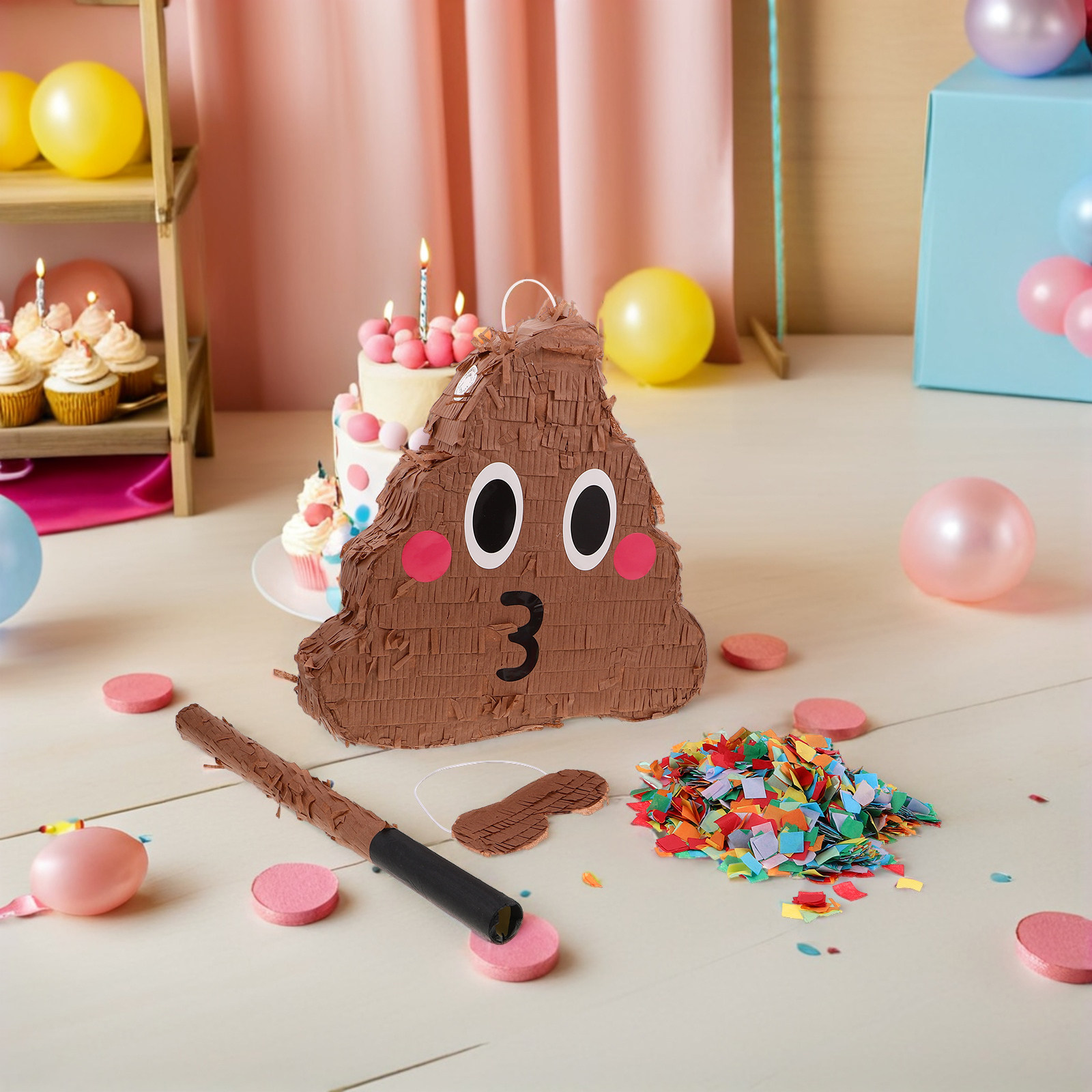 1Set Set Pinata Kotoran dengan - Party Games Kids Birthday ulasan dan harga