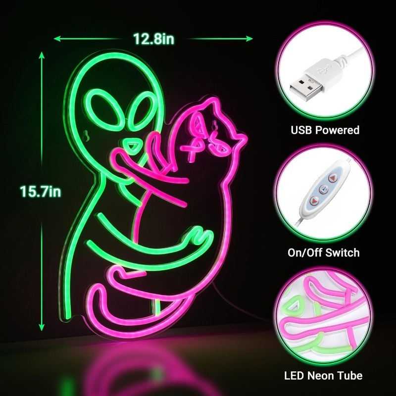 Lampu Neon Alien Cat, Lampu LE - Party Games Best ulasan dan harga